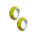 Load image into Gallery viewer, 925 Sterling Silver Enamel Yellow Hoop Earrings For Girls - Taraash