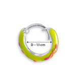 Load image into Gallery viewer, 925 Sterling Silver Enamel Yellow Hoop Earrings For Girls - Taraash