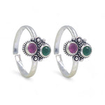 Load image into Gallery viewer, 925 Sterling Silver Ethnic Oxidized Toe Rings for Women - Taraash