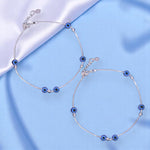 Load image into Gallery viewer, 925 Sterling Silver Evil Eye Beaded Anklet for Women - Taraash