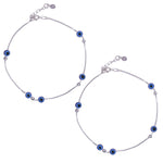 Load image into Gallery viewer, 925 Sterling Silver Evil Eye Beaded Anklet for Women - Taraash