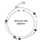 Load image into Gallery viewer, 925 Sterling Silver Evil Eye Beaded Anklet for Women - Taraash