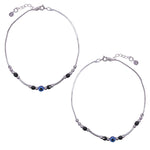 Load image into Gallery viewer, 925 Sterling Silver Evil Eye Beaded Chain Anklets for Women - Taraash