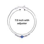 Load image into Gallery viewer, 925 Sterling Silver Evil Eye Beaded with Multi Silver Beads 7.5" Bracelet For Women - Taraash