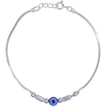 Load image into Gallery viewer, 925 Sterling Silver Evil Eye Beaded with Multi Silver Beads 7.5" Bracelet For Women - Taraash