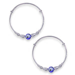 Load image into Gallery viewer, 925 Sterling Silver Evil Eye Beads Nazariya Bangle for Kids - Taraash