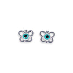 Load image into Gallery viewer, 925 Sterling Silver Evil Eye Butterfly Enamel Chain Pendant with Stud Earrings Set for Girls - Taraash