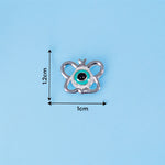 Load image into Gallery viewer, 925 Sterling Silver Evil Eye Butterfly Enamel Chain Pendant with Stud Earrings Set for Girls - Taraash