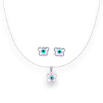 Load image into Gallery viewer, 925 Sterling Silver Evil Eye Butterfly Enamel Chain Pendant with Stud Earrings Set for Girls - Taraash