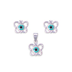 Load image into Gallery viewer, 925 Sterling Silver Evil Eye Butterfly Jewellery Set For Girls - Taraash