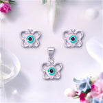 Load image into Gallery viewer, 925 Sterling Silver Evil Eye Butterfly Jewellery Set For Girls - Taraash