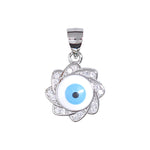 Load image into Gallery viewer, 925 Sterling Silver Evil Eye Flower Pendant with Sparkling Cubic Zirconia For Womens - Taraash
