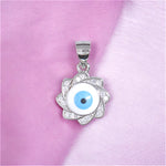 Load image into Gallery viewer, 925 Sterling Silver Evil Eye Flower Pendant with Sparkling Cubic Zirconia For Womens - Taraash