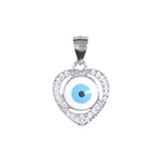 Load image into Gallery viewer, 925 Sterling Silver Evil Eye Heart Pendant with Sparkling Cubic Zirconia For Womens - Taraash