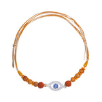 Load image into Gallery viewer, 925 Sterling Silver Evil Eye Motif With Rudraksha Beaded Rakhi for Brother - Taraash
