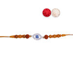 Load image into Gallery viewer, 925 Sterling Silver Evil Eye Motif With Rudraksha Beaded Rakhi for Brother - Taraash
