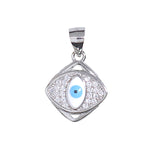 Load image into Gallery viewer, 925 Sterling Silver Evil Eye Pendant with Sparkling Cubic Zirconia For Womens - Taraash