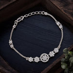 Load image into Gallery viewer, 925 Sterling Silver Floral CZ Link Bracelet for Women - Perfect Valentine's Day Gift - Taraash