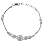 Load image into Gallery viewer, 925 Sterling Silver Floral CZ Link Bracelet for Women - Perfect Valentine's Day Gift - Taraash