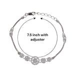 Load image into Gallery viewer, 925 Sterling Silver Floral CZ Link Bracelet for Women - Perfect Valentine's Day Gift - Taraash