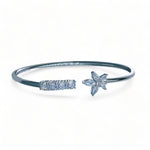 Load image into Gallery viewer, 925 Sterling Silver Floral CZ Openable Bangle For Women - Taraash