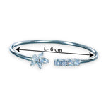 Load image into Gallery viewer, 925 Sterling Silver Floral CZ Openable Bangle For Women - Taraash