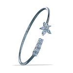 Load image into Gallery viewer, 925 Sterling Silver Floral CZ Openable Bangle For Women - Taraash