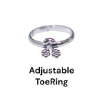 Load image into Gallery viewer, 925 Sterling Silver Floral Oxidised Openable Toe Ring for Women - Taraash