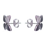 Load image into Gallery viewer, 925 Sterling Silver Flower Enamel with CZ Stud Earrings for Women - Taraash
