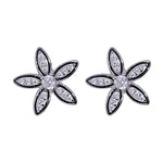 Load image into Gallery viewer, 925 Sterling Silver Flower Enamel with CZ Stud Earrings for Women - Taraash