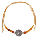 Load image into Gallery viewer, 925 Sterling Silver Ganesh Motif With Rudraksha Beaded Rakhi for Brother - Taraash