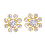 Load image into Gallery viewer, 925 Sterling Silver Gold CZ Round Shape Stud Earrings for Women - Taraash