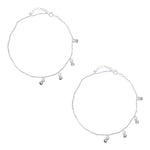 Load image into Gallery viewer, 925 Sterling Silver Graceful Beaded Charm Chain Anklet For Women - Taraash