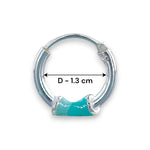 Load image into Gallery viewer, 925 Sterling Silver Green Enameled Hoop Earrings for Girls - Taraash