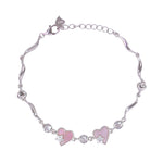 Load image into Gallery viewer, 925 Sterling Silver Heart and Pink Mother - of - Pearl with CZ Bracelet for Women - Taraash