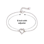 Load image into Gallery viewer, 925 Sterling Silver Heart Bracelet with Dolphin Design and Cubic Zirconia for Women - Taraash