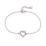 Load image into Gallery viewer, 925 Sterling Silver Heart Bracelet with Dolphin Design and Cubic Zirconia for Women - Taraash