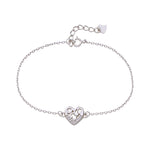 Load image into Gallery viewer, 925 Sterling Silver Heart Chain Bracelet with Cubic Zirconia for Women - Taraash