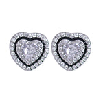 Load image into Gallery viewer, 925 Sterling Silver Heart Design Enamel with CZ Stud Earrings for Women - Taraash