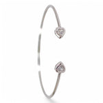Load image into Gallery viewer, 925 Sterling Silver Heart Openable Rhodium Bangle For Women - Taraash