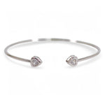 Load image into Gallery viewer, 925 Sterling Silver Heart Openable Rhodium Bangle For Women - Taraash