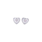 Load image into Gallery viewer, 925 Sterling Silver Heart Shaped CZ Stud Earrings for Women - Taraash