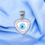 Load image into Gallery viewer, 925 Sterling Silver Heart - Shaped Evil Eye Pendant with Sparkling Cubic Zirconia For Womens - Taraash