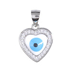 Load image into Gallery viewer, 925 Sterling Silver Heart - Shaped Evil Eye Pendant with Sparkling Cubic Zirconia For Womens - Taraash