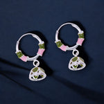 Load image into Gallery viewer, 925 Sterling Silver Hoop Earrings with Colorful Jhumki Enamel For Girls/Women - Taraash