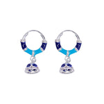 Load image into Gallery viewer, 925 Sterling Silver Hoop Jhumki Earrings with Colorful Enamel for Girls/Women - Taraash