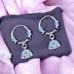 Load image into Gallery viewer, 925 Sterling Silver Hoop Jhumki Earrings with Enamel for Girls/Women - Taraash