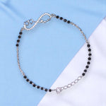 Load image into Gallery viewer, 925 Sterling Silver Infinity Heart Love Mangalsutra Bracelet Black Beads For Woman - Taraash