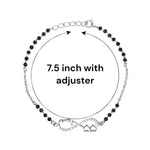 Load image into Gallery viewer, 925 Sterling Silver Infinity Heart Love Mangalsutra Bracelet Black Beads For Woman - Taraash