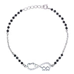 Load image into Gallery viewer, 925 Sterling Silver Infinity Heart Love Mangalsutra Bracelet Black Beads For Woman - Taraash